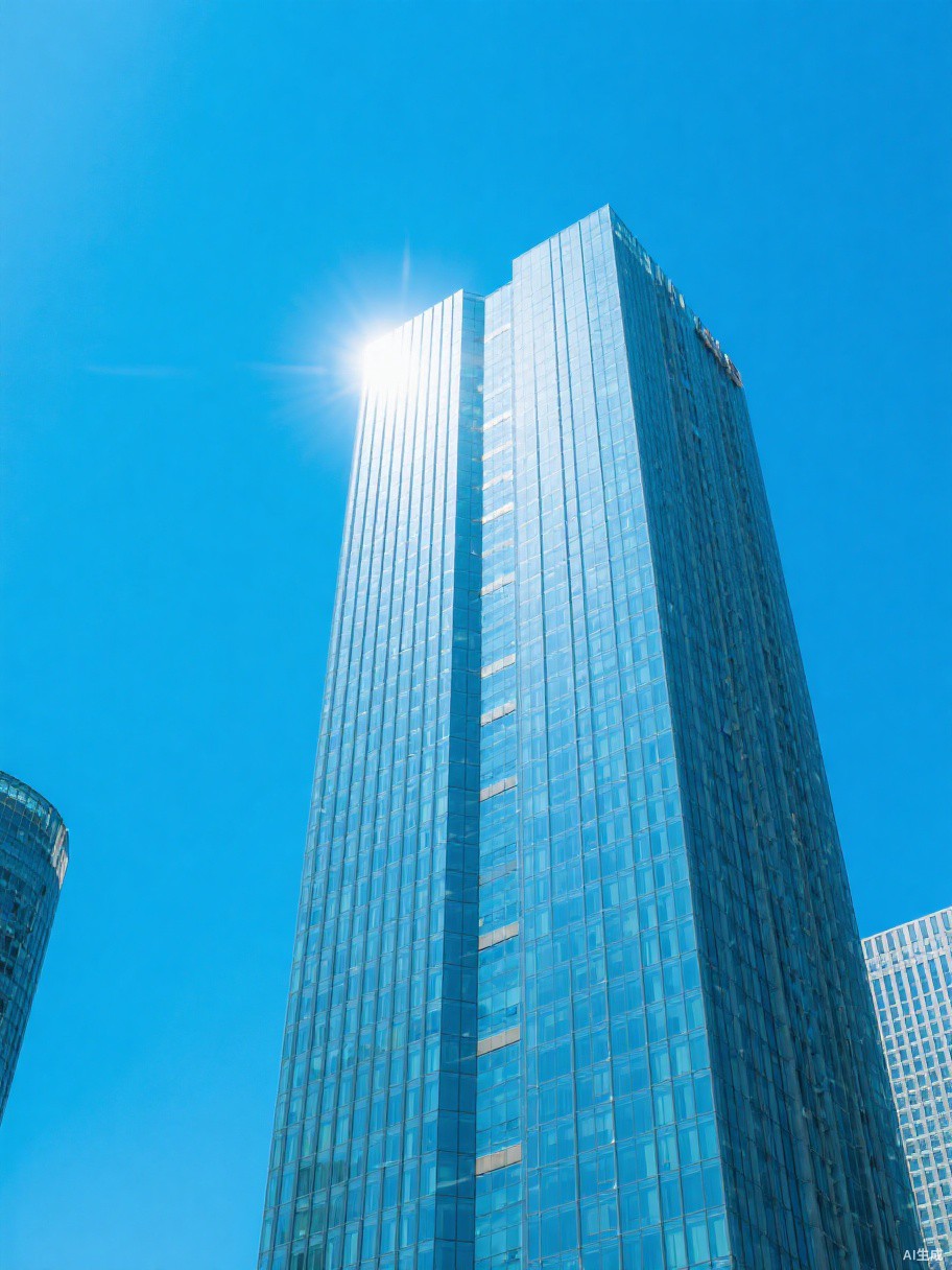 华贸中心国际写字楼塔楼玻璃幕墙外立面